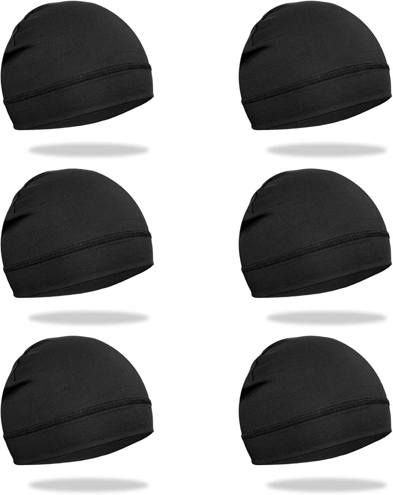 Owoniule 6 Pcs Skull Cap Sweat Wicking Helmet Liner Breathable Cycling Beanie Running Sports Hat Cooling Head Wraps for Men - Image 1